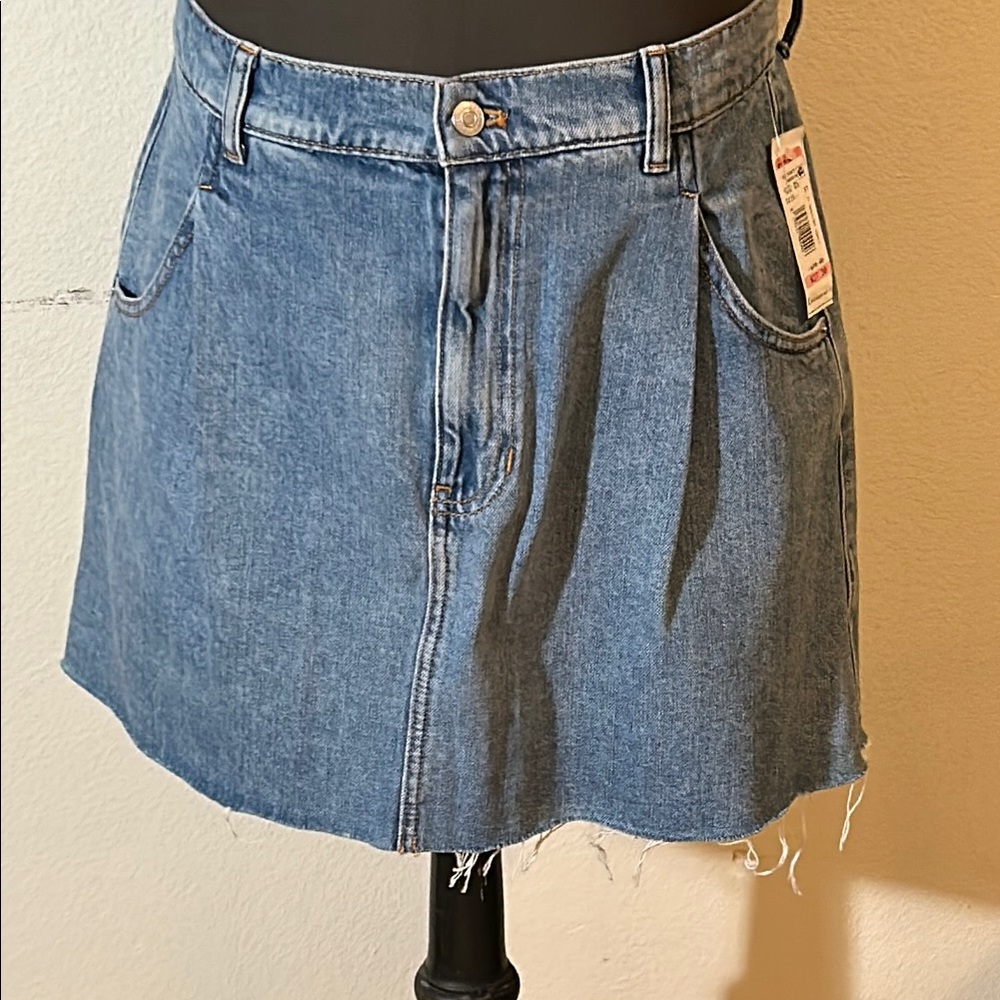 We the Free Rain Pleated Denim skirt